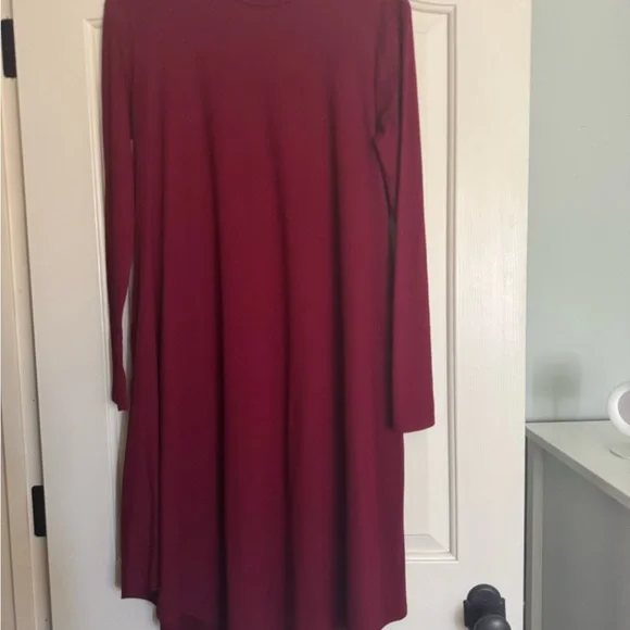 Reborn Deep Red Long Sleeve Dress - Picture 2 of 5